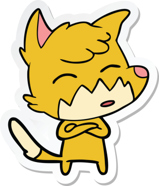 Bir insan tarafından çizilmiş bir tilkinin çıkartması.