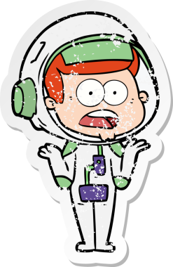 Bir karikatürün sıkıntılı çıkartması bir insan tarafından çizilmiş astronotu şaşırttı.