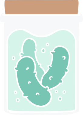 Bir insan tarafından çizilmiş turşu turşusu kavanozu.