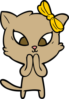 Bir insan tarafından çizilmiş çizgi film kedisi.