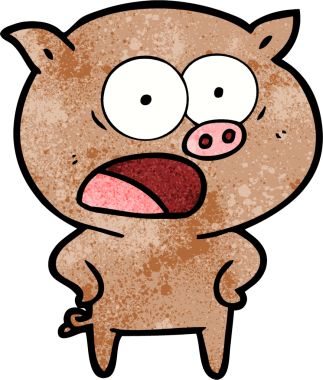 Bir insan tarafından çizilmiş domuz bağırması.