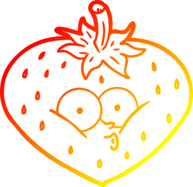 Bir insan tarafından çizilmiş bir çileğin sıcak gradyan çizimi