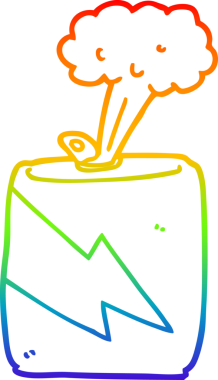 gökkuşağı gradyan çizgi çizimi bir insan tarafından çizilmiş soda kutusu