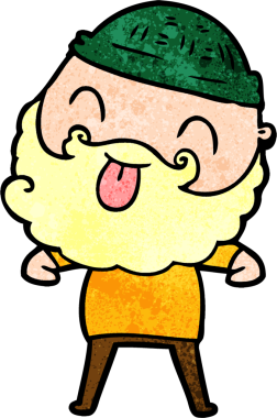 Bir insan tarafından çizilmiş sakallı bir adam.