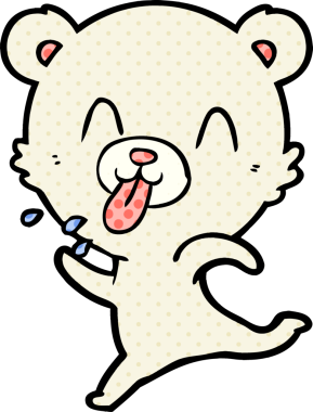 kaba karikatür kutup ayısının insan tarafından çizilmiş dili.