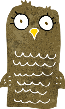 bir insan tarafından çizilmiş bir baykuş.