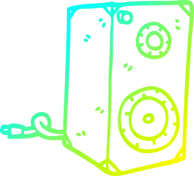 Bir insan tarafından çizilen soğuk gradyan çizgi film hoparlörü çizimi