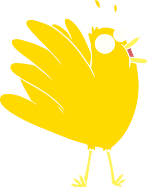 Bir insan tarafından çizilmiş düz renkli çizgi film ciyaklaması