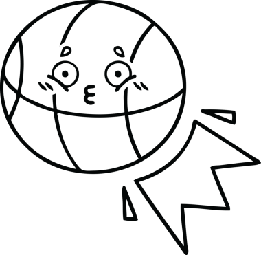 Bir insan tarafından çizilmiş bir basketbol topunun çizgi çizimi