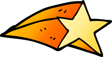 Bir insan tarafından çizilmiş çizgi film yıldızı.