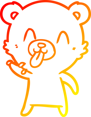 Bir insan tarafından çizilmiş kaba bir çizgi film ayısının sıcak çizgi çizimi