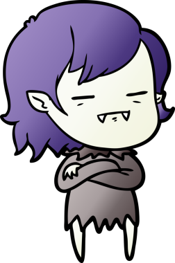 Bir insan tarafından çizilmiş ölümsüz vampir kız çizgi filmi.