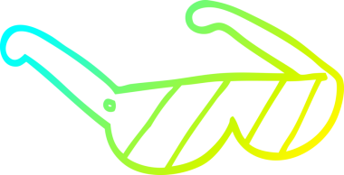 Bir insan tarafından çizilmiş bir çizgi film güneş gözlüğü çizimi.