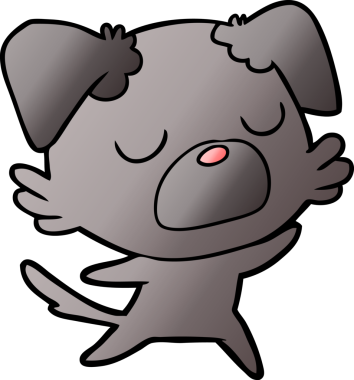 Bir insan tarafından çizilmiş çizgi film köpeği.