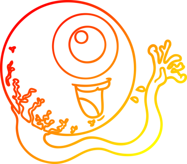 Bir insan tarafından çizilmiş çizgi film gözbebeğinin sıcak çizgi çizimi.