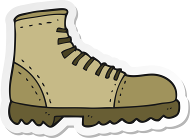 Bir insan tarafından çizilmiş bir çizmenin çıkartması.