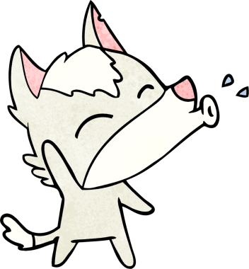 Bir insan tarafından çizilmiş uluyan kurt çizgi filmi.