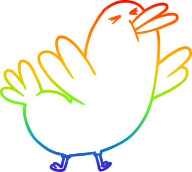 Bir insan tarafından çizilmiş karatavuğun gökkuşağı gradyan çizimi