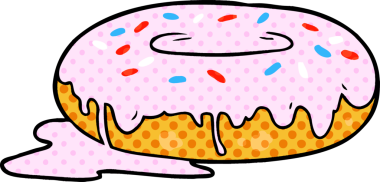 Bir insan tarafından çizilmiş çizgi film çöreği.