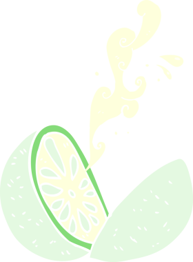 Bir insan tarafından çizilmiş kavunun düz renk çizimi