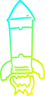 Bir insan tarafından çizilmiş bir roketin soğuk gradyan çizgisi