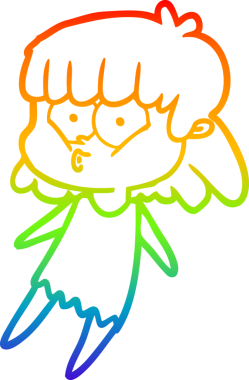 gökkuşağı gradyan çizimi bir insan tarafından çizilmiş bir çizgi film ıslık kızı