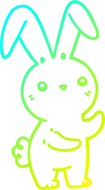 Bir insan tarafından çizilmiş şirin bir çizgi film tavşanı çizimi.