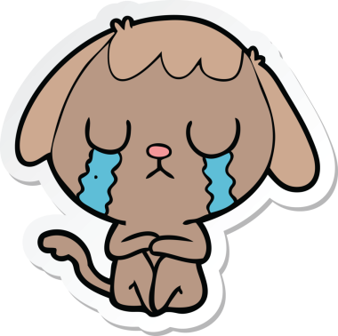 Bir insan tarafından çizilmiş şirin bir köpeğin çıkartması.