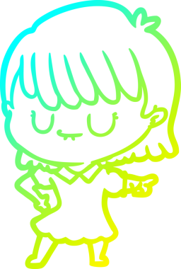 Bir insan tarafından çizilmiş bir karikatür kadın çizimi.