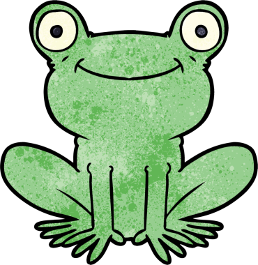 bir insan tarafından çizilmiş bir kurbağa.