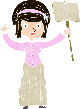 Bir insan tarafından çizilen Viktoryan kadın karikatürü.