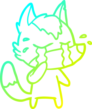 Bir insan tarafından çizilmiş ağlayan kurdun soğuk çizgi çizimi.