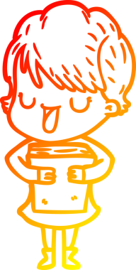 Bir insan tarafından çizilmiş bir karikatür kadın çizimi.