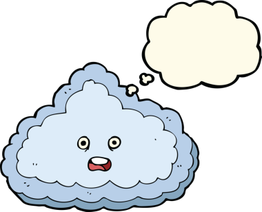 Bir insan tarafından çizilmiş düşünce baloncuklu çizgi film bulutu