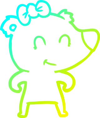 Bir insan tarafından çizilmiş bir dişi ayı çizgi filmi.