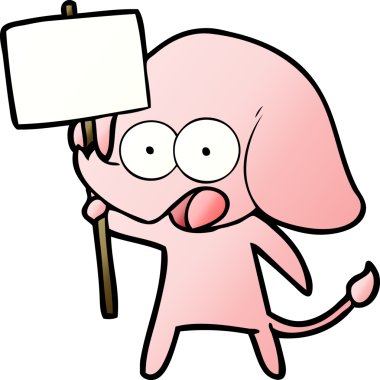 Bir insan tarafından çizilmiş şirin bir fil.