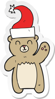 Bir insan tarafından çizilmiş oyuncak ayının çıkartması.