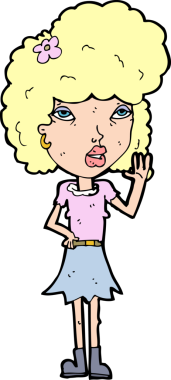 Bir insan tarafından çizilmiş karikatür kadın.