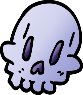 Bir insan tarafından çizilmiş garip kafatası.