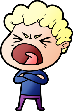 Bir insan tarafından çizilmiş öfkeli bir adam.