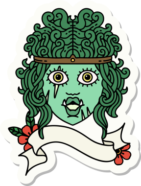 Bir insan tarafından çizilmiş bir ork barbar karakterinin çıkartması.