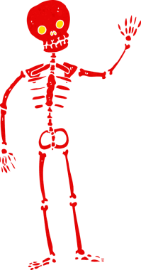 Bir insan tarafından çizilmiş bir iskelet dalgası.