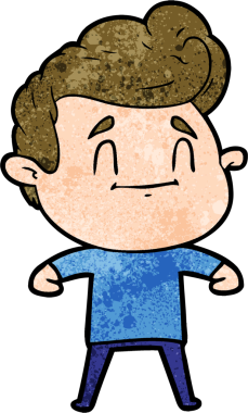 Bir insan tarafından çizilmiş mutlu çizgi film adamı.