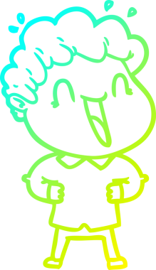 Bir insan tarafından çizilmiş mutlu bir adamın soğuk çizgi çizimi.