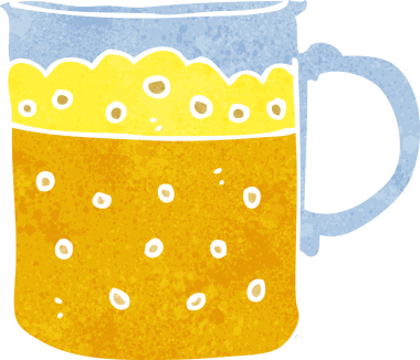 Bir insan tarafından çizilmiş bira kupası.