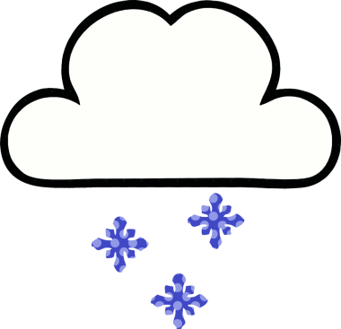 Bir insan tarafından çizilmiş bir kar bulutu çizgi filmi.