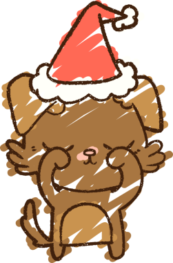 Bir insan tarafından çizilen Noel Köpeği Tebeşiri