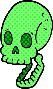 Bir insan tarafından çizilmiş karalama kafatası.