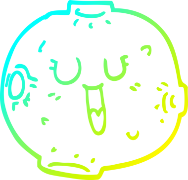 Bir insan tarafından çizilmiş mutlu bir çizgi ayın soğuk gradyan çizgisi.