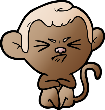 Bir insan tarafından çizilmiş sinir bozucu bir maymun.